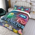 thumbnail image 3 of La Película de Plankton Conjunto de sábanas temático, trío de piezas, cómodo y amigable con la piel, diseño único, regalo de decoración para el hogar para familiares, amigos y fans,173cm *218cm, 3 of 6