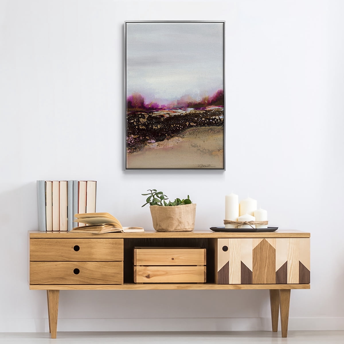 Reflections of My Mind Framed Premium Gallery Wrapped Canvas - Ready to Hang - 25 x 37 - Silver Floating Frame