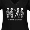 thumbnail image 4 of Inktastic It's Okay to Be a Little Different Skeletons Women's Plus Size V-Neck T-Shirt, 4 of 5