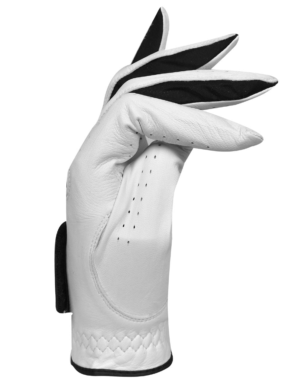 Rock Bottom Golf MLH Cabretta Leather Glove (5-Pack) White/Black Medium/Large