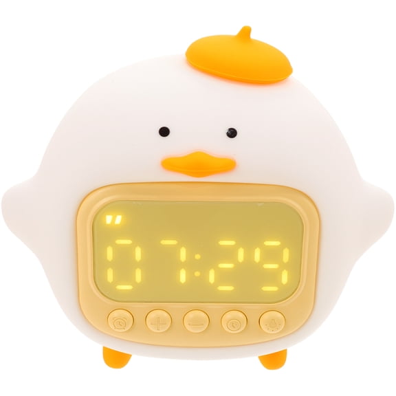 UNOMOR 1 Set of Silicone Night Light Duck Shaped Alarm Clock for Indoor
