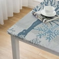 thumbnail image 4 of HAOXIT Summer Coastal Tablecloth Square Waterproof Rustic Blue Ocean Coral Starfish Seashell Print Table Cloths Fabric Farmhouse Beach Table Cover Decorative for Picnic Party Holiday Home 36*36, 4 of 7