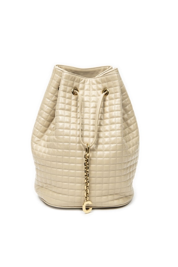 Pre-Owned Celine Beige Small C Backpack Backpack Quilted Calfskin Leather