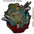 thumbnail image 5 of Embroidered Applique Big Bowl Frog Patches Iron on Sticker for Jackets Backpack Decor Badges Custom Racing Emblem 1 Piece, 5 of 5
