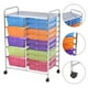 thumbnail image 4 of Costway Carro con Ruedas Cajones Contenedor con Ruedas Carro de Baño con 15 Cajas Apilables Multicolor y Transparente 62,5 x 37 x 87 cm, 4 of 9