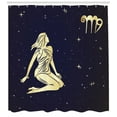 thumbnail image 2 of Ambesonne Virgo Shower Curtain, Woman in Short Dress, 69"Wx84"L, Indigo Yellow, 2 of 2