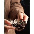 thumbnail image 1 of Alloy Lotus Incense Holder With Miao Lotus Image Design, 5 Holes Large Size Incense Burner For Sticks And Coils, Compact, 1 of 5