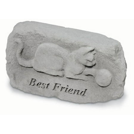 Cat Plaque - W/ Best Friend Memorial Garden Stone