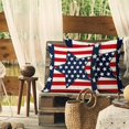 thumbnail image 4 of 4th of July Patriotic Pillow Covers 20X20 Inch Red Blue Stripes Stars Decorative Pillow Cases Set of 2 Memorial Day Independence Day Throw Pillows Home Decor for Sofa Couch Party Outdoor, 4 of 6