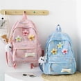 thumbnail image 4 of Backpack 1Pc Embroidered Thread Large Capacity Backpack Fashion Backpack For Women Men TrendyKawaii Shoulder Backpack Large Travel Bag Crossbody Daypack Rucksack Purse Yellow, 4 of 8