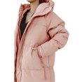 thumbnail image 4 of Seyurigaoka Women's Winter Warm Casual Long Coat Solid Color Long Sleeve Zipper Hooded Outerwear, 4 of 6