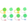 thumbnail image 4 of FRCOLOR 8 pcs  Silicone Straw Tip Plugs Drinking Straw Caps Leaf Shaped Straw Tip Covers, 4 of 8