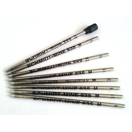 Schmidt 635 Mini D1 Ball Pen Refill with Plastic Refill Holder - Black, Medium, 8 Pack (Lamy M21 and Cross 8518-4