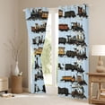 thumbnail image 3 of Castle Fairy Retro Steam Train Blackout Curtains Set of 2 (52x84 Each) for Kids, Antique Railroad Window Curtains for Bedroom, Light Blue Black, 3 of 6