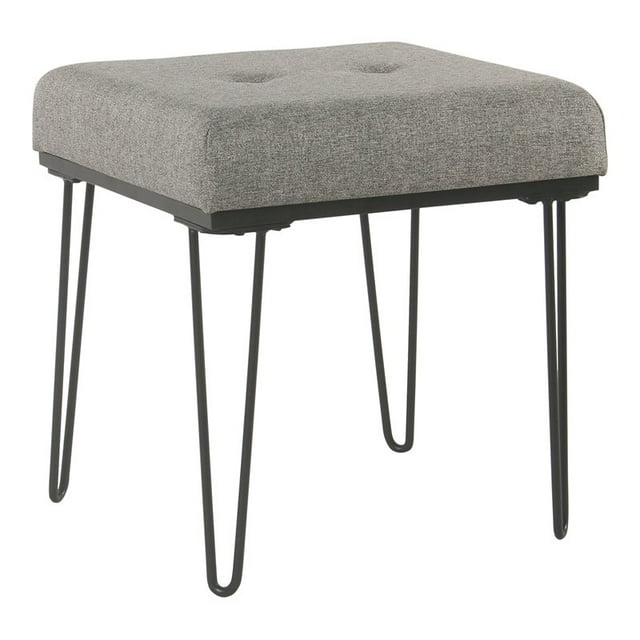 HomePop Tabouret de Jambe en Métal et Tissu Moderne 18.5" en Gris