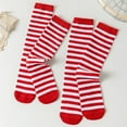 thumbnail image 5 of Avrnliq Kids Girls Knee High Socks - Soft Cotton Red White Striped, Christmas Festive, One Size Fits 3-12 Years, Breathable for Daily/School/Holiday Wear,Size Free Size, 5 of 9