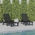 thumbnail image 3 of Flash Furniture Monterey Set of 2 Adjustable Adirondack Loungers with Cup Holders- All-Weather Indoor/Outdoor HDPE Lounge Chairs in Black, 3 of 13