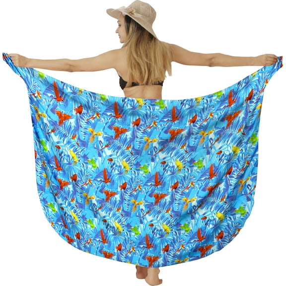 HAPPY BAY Women's Bikini Wrap Sarong Cover up Skirt Bathing suit Swimwear Swimsuit Beach Wraps Coverup for Women One Size Turquoise, Parrot