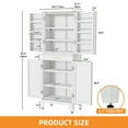 thumbnail image 5 of Craftian Kitchen Pantry Cabinet with Adjustable Shelves, 70.9" Metal Storage Cabinet, White, 5 of 8