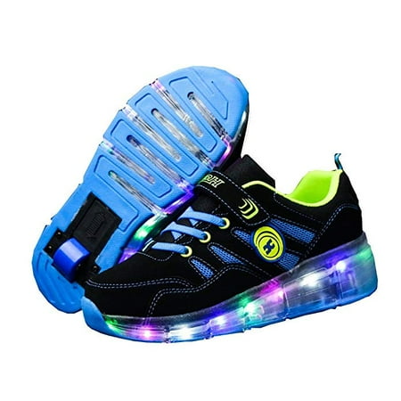 Ufatansy CPS LED Fashion Sneakers Kids Girls Boys Light Up Wheels Skate Shoes Comfortable Mesh Surface Roller Shoes Thanksgiving Christmas Day Best (Best Led Shoes Reviews)