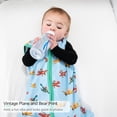 thumbnail image 4 of LollyBanks 0.5 TOG Cotton Baby Sleep Sack, 2-Way Zipper, Wearable Blanket, Plane Bear Print, 4 of 5