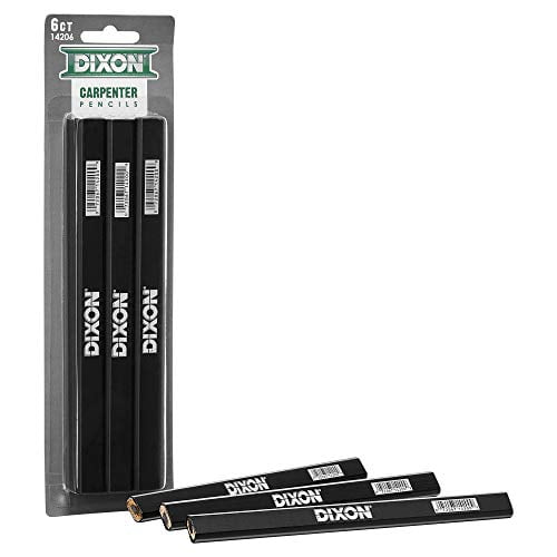 DIXON Industrial Carpenter Pencils Medium Black and Silver 6-Pack (14206)