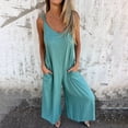 thumbnail image 2 of Cavosen Formal Jumpsuits for Women Plus Size Loose Jumpsuits Camisole Overalls with Pocket Solid Lightweight Summer Work Rompers, 2 of 6