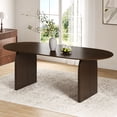 thumbnail image 2 of MAYEERTY 79"x33.5" Wood Dining Table Oval Kitchen Table for 8, Walnut, 2 of 5