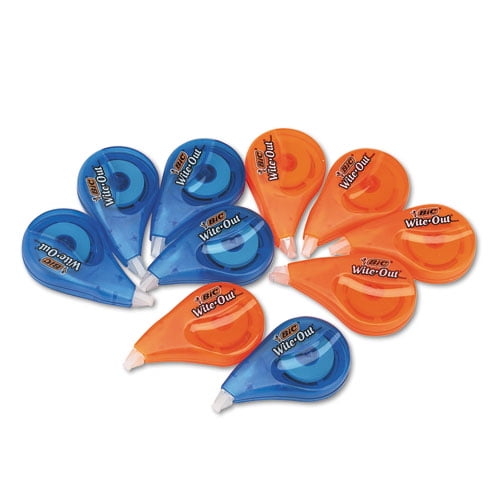 BIC Wite-Out Ez Correct Correction Tape Value Pack, Non-Refillable, 1/6 X  472, 10/box - Mfr Part# WOTAP10