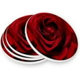 thumbnail image 2 of Romantic Rose Coasters Absorbent Moisture Non-Slip Drink Coaster Ceramic Stone with Cork Base Desktop Protection, 4PCS, 2 of 6