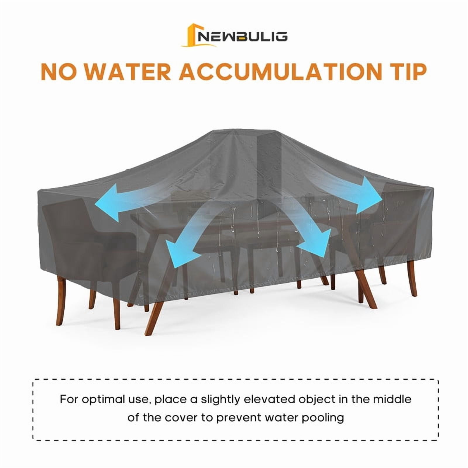 Gianna 110 Inch Heavy Duty Rectangular Patio Furniture Cover - 600D Waterproof Outdoor Sofa & Rectangular Furniture Set