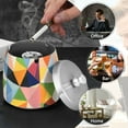 thumbnail image 4 of Yayeee Ashtray with Lid for Cigarette Smokeless Stainless Steel Home Ash Holder, Minimalist Triangles, 4 of 7