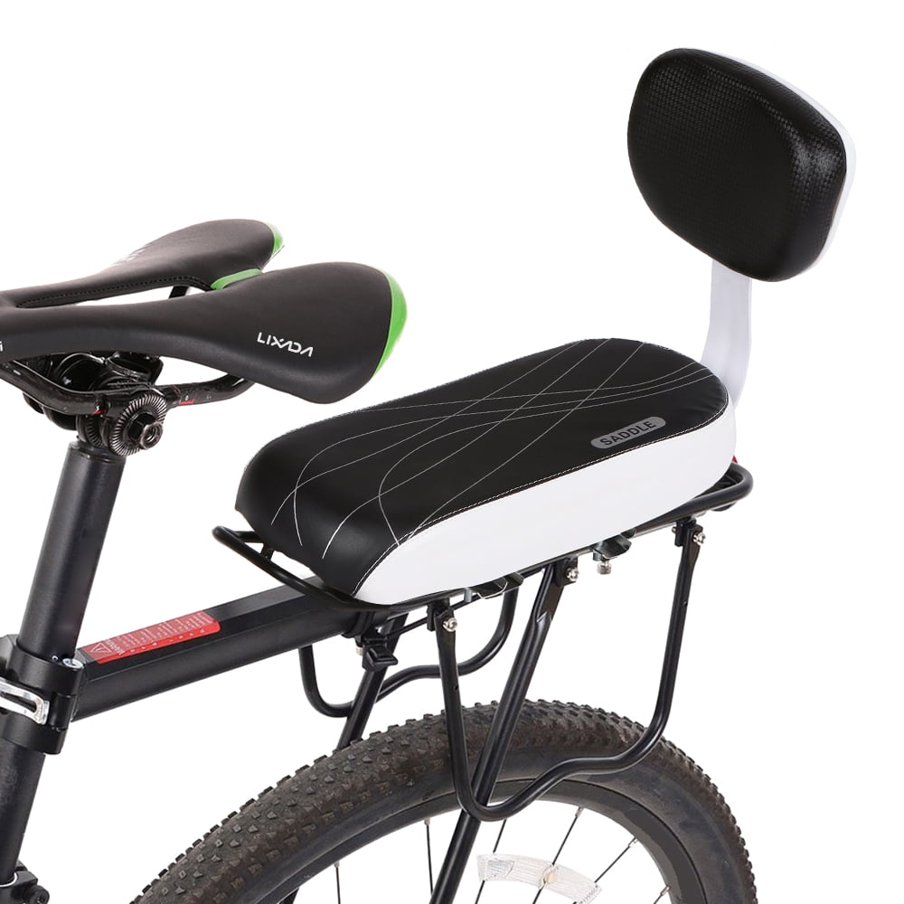 HAAP Child Bicycle Seat Front Mounted Kids Safety Bike Carrier Saddle Cushion,Ultralight with Handrail and Foot Pedals,Bicycle Carrier Handrail for Mountain/Hybrid/Fitness Bikes Black 701