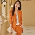 thumbnail image 3 of Traje profesional, traje naranja, chaqueta para mujer, temperamento de primavera y otoño, estilo diosa, 3 of 6