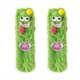 thumbnail image 1 of Calcetines de mujer con dibujos de monstruos mullidos, calcetines de felpa 3D de terciopelo coral, calcetines cálidos y acogedores para invierno, calcetines de regalo de Navidad, zapatillas (verde), 1 of 3