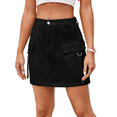 thumbnail image 2 of Vestido Vaquero con Minifalda Cargo para Mujer con Bolsillo Negro S, 2 of 9
