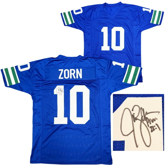 Seattle Seahawks Jim Zorn Autographed Blue Jersey MCS Holo 211071
