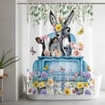 thumbnail image 5 of Animals Flowers Small Stall Shower Curtain, Waterproof Shower Curtains for Bathroom, Weeping Spring Floral Elegant Pastoral Washable Fabric Bath Curtain for Bathtub Decoration with Hooks 36x78 Inches, 5 of 9