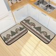 thumbnail image 7 of 2-Piece Kitchen Rugs Set Non-Slip Mats Carpet Floor for Kitchen, Bathroom (19.7"x27.6" & 19.7"x47.2") Snowmen and Deer in The Forest, 7 of 7