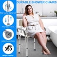 thumbnail image 3 of Shower Chair, Heavy Duty Shower Chair with Shower Handle, Adjustable Heights Portable Shower Chair Seat Bench, Anti-Slip Shower Bench Bathtub Stool for Elderly, Senior, Handicap & Disabled, 3 of 7