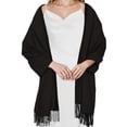 thumbnail image 2 of Mantón AURUZA Pashmina para mujer, negro, 70x200 cm, 2 of 7