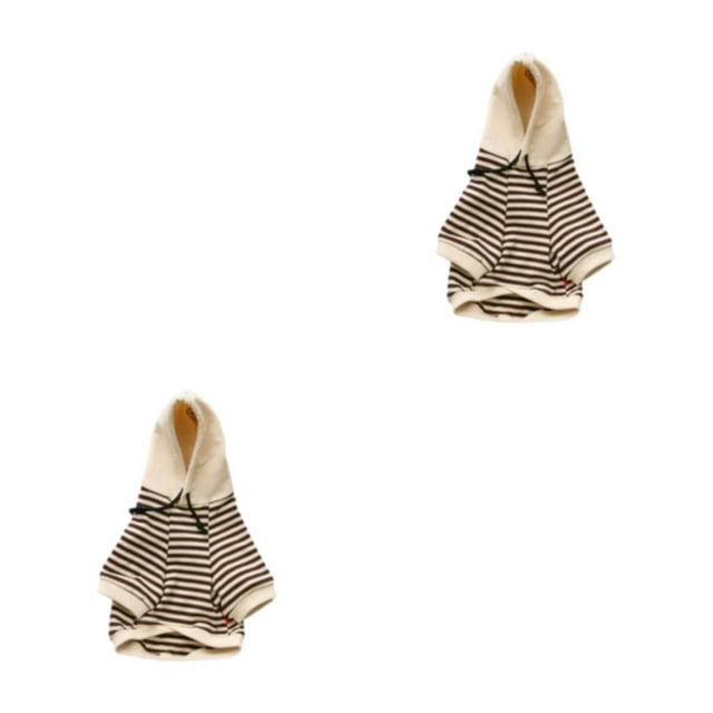 Youkk Pet Clothes For Dogs Apposite Size Comfortable And Convenient Warm Khaki stripe L 2Set