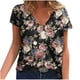 thumbnail image 1 of Camisetas con estampado floral con cuello en V para mujer Blusas femeninas cómodas a la moda Tops OAVQHLG3B Store  lin121212, 1 of 4