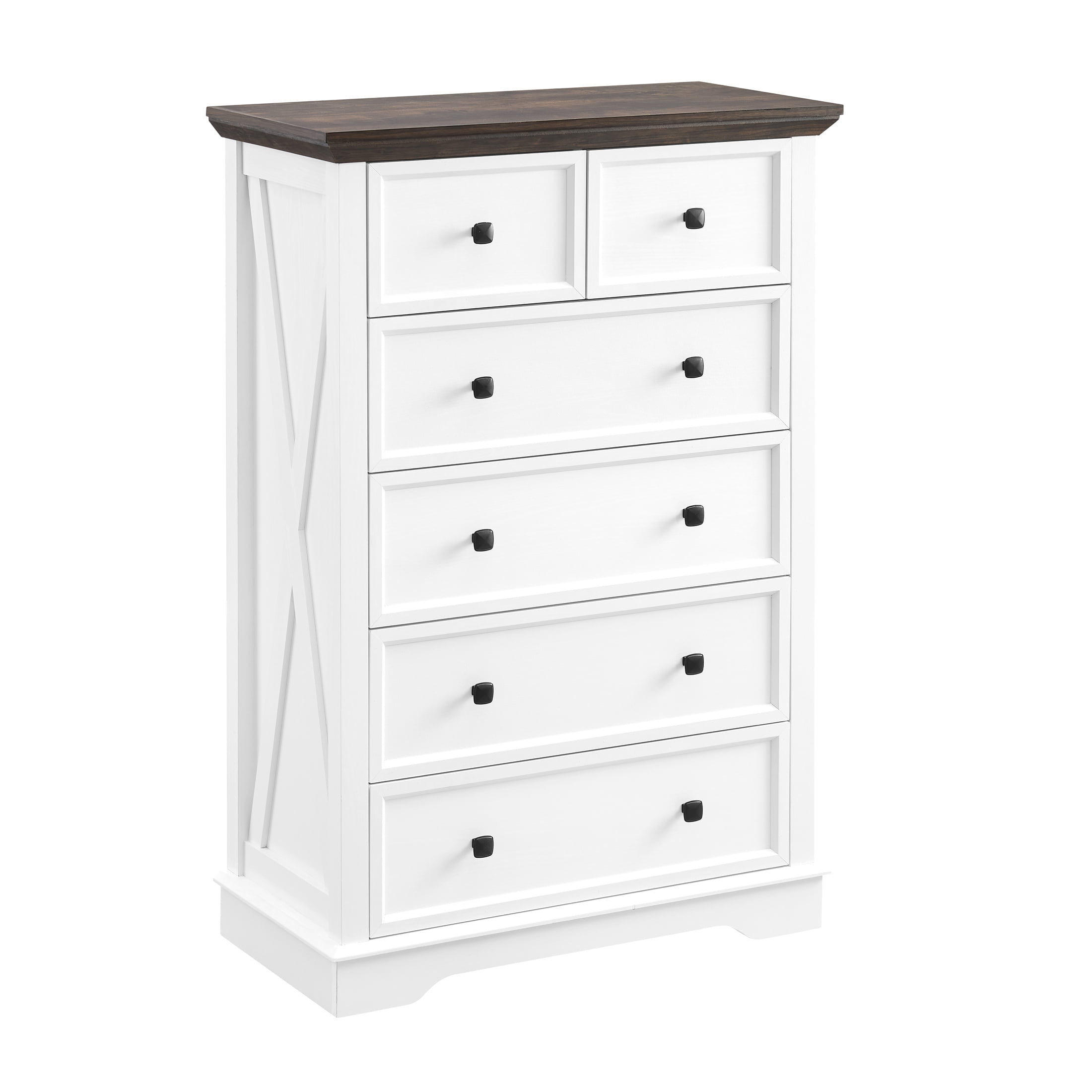 Aukfa 6 Drawer Tall Dresser Chest of Drawers Closet Organizers for Bedroom Living Room,White