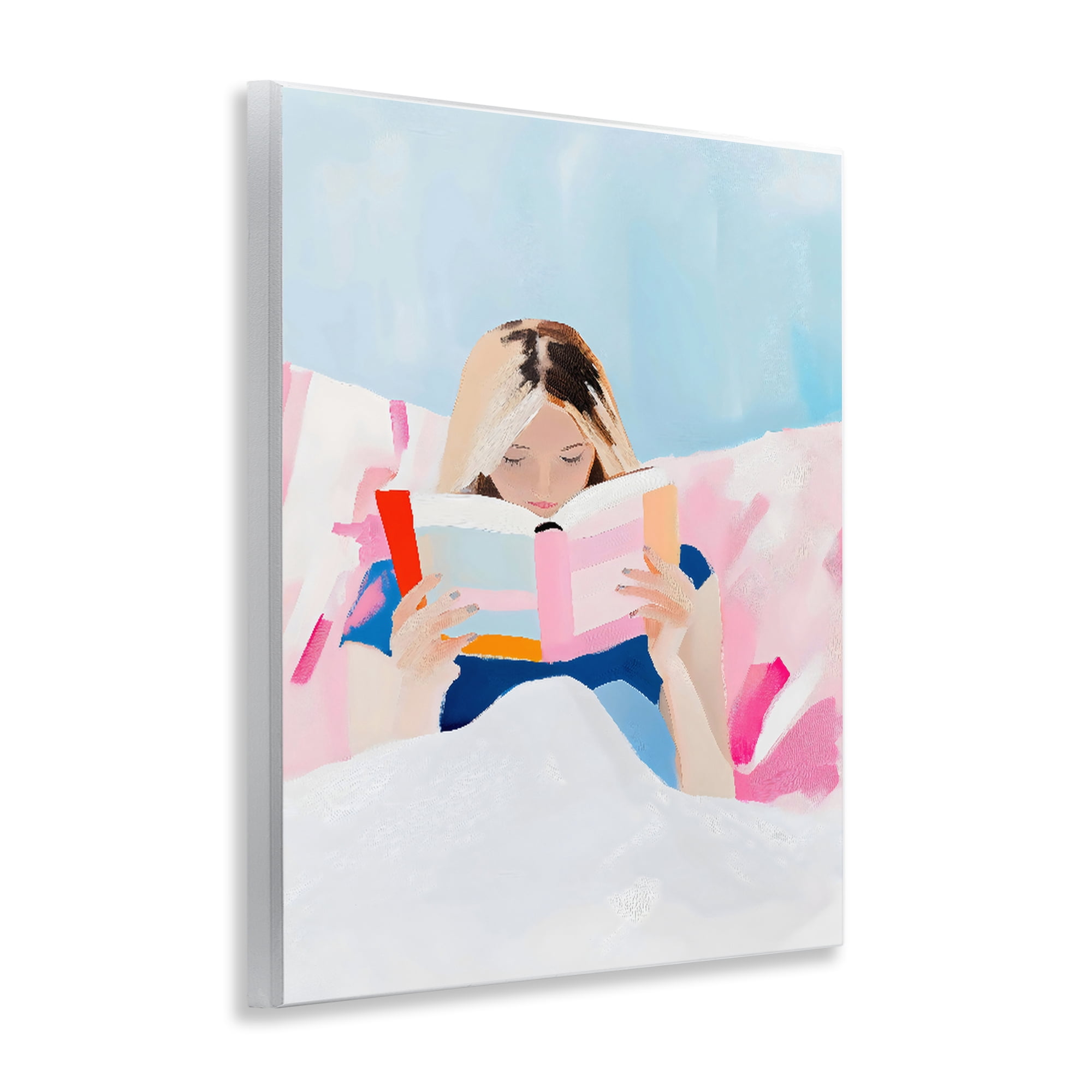 Stupell Industries Cozy Reading In Bed Wall Plaque Art, design by The Prints Vibe