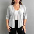 thumbnail image 4 of fatyb Womens Plus Size Cardigan Half Sleeve Lightweight Jacket Open Front Summer Casual Loose Cover Up, 4 of 7