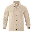 thumbnail image 5 of Stralyhd Corduroy Jackets for Men Lapel Long Sleeve Button Front Shacket Relaxed Fit Fall Jacket with Pockets Beige M, 5 of 7
