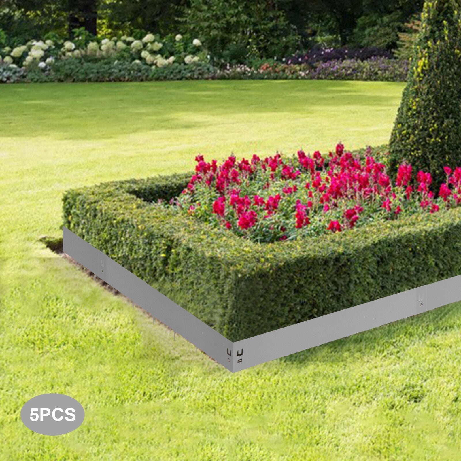 Miumaeov Steel Lawn Edging 5PCS 4"x39" Garden Metal Landscape Edging Border Flexible Steel Landscape Border 16.25 ft Total Length Landscaping Metal Edging Lawn Edge for Garden Yard