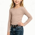 thumbnail image 4 of Bixock Toddler Girls Long Sleeve Shirts,Kids Crewneck Pullover Tops Solid Color Ribbed Knit Layering Top Girls Shirt for Everyday Casual Out Girls Clothings, 4 of 7