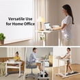 thumbnail image 3 of Mobile Walking Pad Desk with Wheels - Pneumatic Small Rolling Standing Desk Riser (28-43.7”) Perfect for Treadmill & Portable Computer Table for Home Office - Chic White Design, 3 of 3